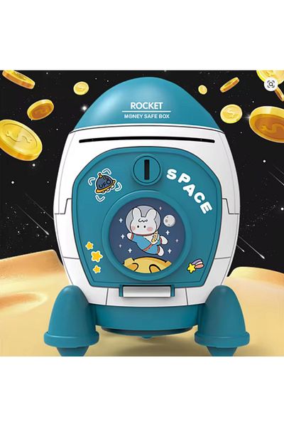 Honney Boutique Rocket Piggy Bank Children's Toy (Blue)