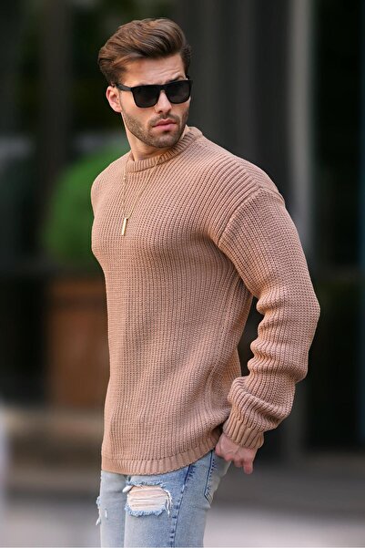 Madmext Long Sleeve Mink Knitted Sweater - Crew Neck 7246