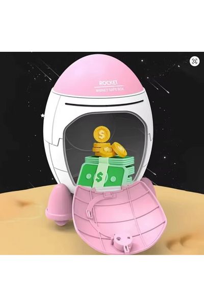 Honney Boutique Rocket Piggy Bank Children's Toy (Pink)