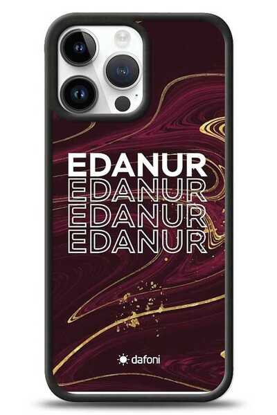 Dafoni Dafoni Glossy iPhone 13 Pro Max Kişiye Özel İsimli Simli Bordo Mermer ...