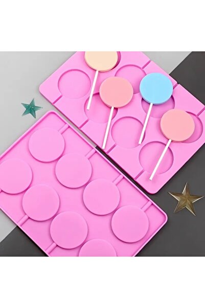 Siliko World Kalıp Çubuklu Halka Şeker, Çikolata, Dondurma, Lolipop Silikon K...