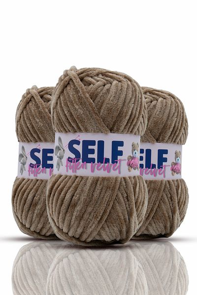 Self 3 Συσκευασία Καφέ Βελούδινο Σχοινί, Amigurumi, Παιχνίδι, Πλεκτό Κουβέρτα, Kitten Velvet