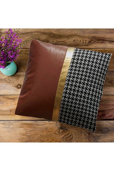 Homelux Decorative pillowcase 45x45 cm, half chocolate model, black/white/brown/gold