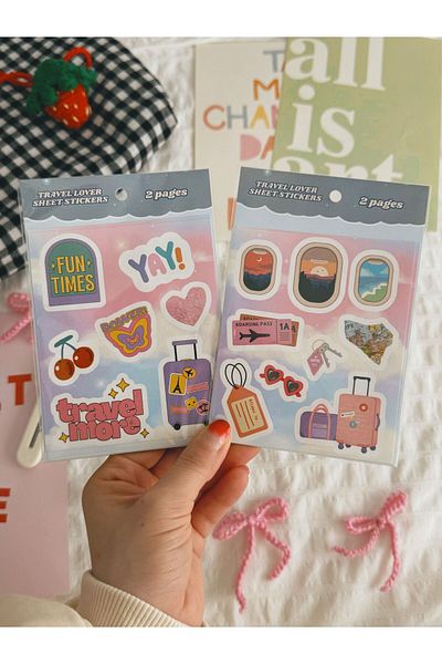 Planet Butik Travel Lover Sheet 2 Sheet Sticker