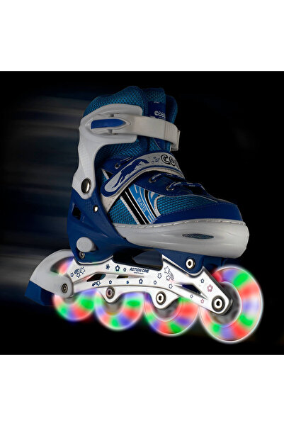 ACTION ONE Ciel roller set, with helmet, protectors and transport bag, adjustable, M (35-38), blue