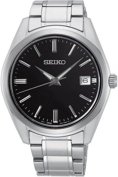 Seiko Classic Quartz Black Dial Men's Watch With Stainless Steel Strap - SUR311P1