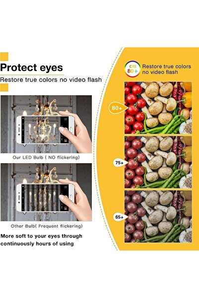 HYX E14 LED Light Bulb, 6 Pack C35 Filament Candle Bulbs, 4W (40W Equivalent), Warm White 2700K