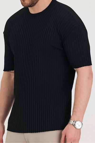 Tarz Cool Tricou subțire pentru bărbați, cu mânecă scurtă, cu decolteu și cu mânecă scurtă