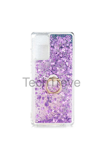 TechTrove Samsung Galaxy Note 20 Kılıf Simli Sıvılı Tasarım Kamera Koruma Çık...