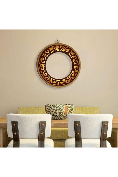 Hosoncovy Decorative Wall Mirror, Led, Metal/glass, Gold/black, 30 Cm