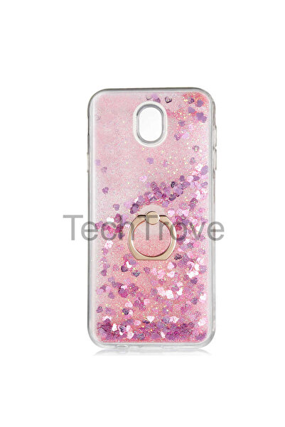 TechTrove Samsung Galaxy J7 Pro Kılıf Simli Sıvılı Tasarım Kamera Koruma Çıkı...