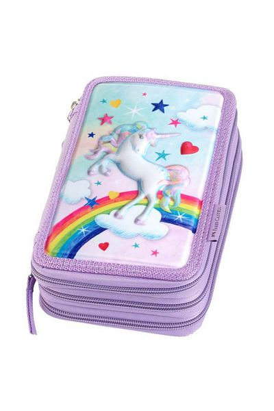 Faber Castell Pencil Case Unequipped 3 Zippers Unicorn Faber-castell