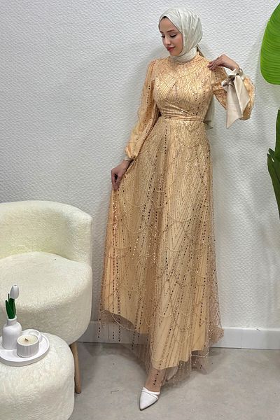 Abiye Diyarı Γυναικείο βραδινό φόρεμα Princess Model Hijab