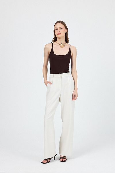 Rays Brown Thin Strap Snap Bodysuit 13255