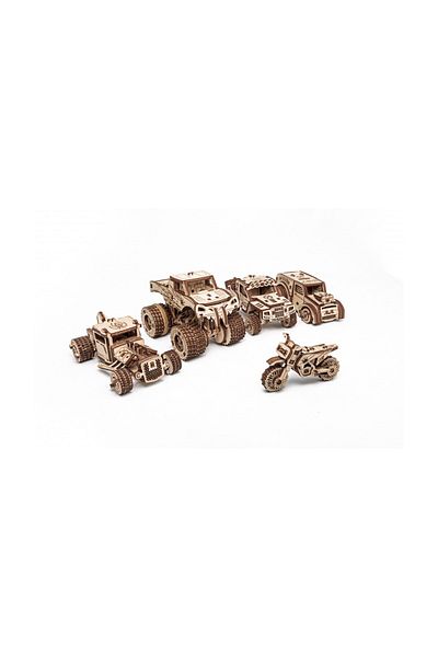 ROKR 3D Puzzle, Set of 5 Mechanical Vehicles, EWA, Wood, 364 Pieces