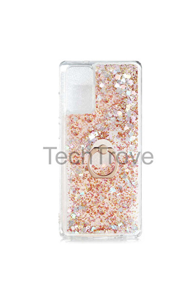 TechTrove Samsung Galaxy Note 20 Kılıf Simli Sıvılı Tasarım Kamera Koruma Çık...