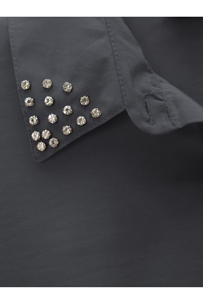 Modamorfo Stoned Collar and Tied Waist Trousers Suit - Smoked