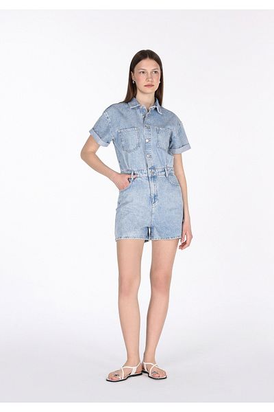 Colin's Regular Fit High Waist Straight Women's Blue Jean Shorts