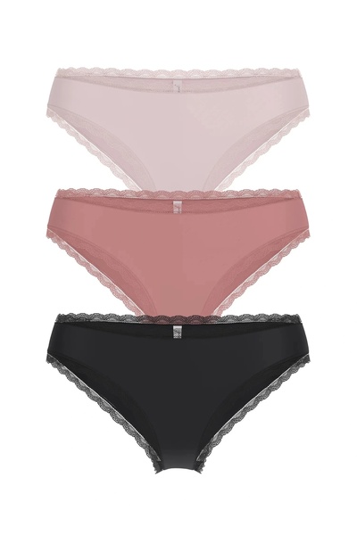 Guess Γυναικείο Σετ Μπεζ Σλιπ Μικροϊνών 3 τεμαχίων