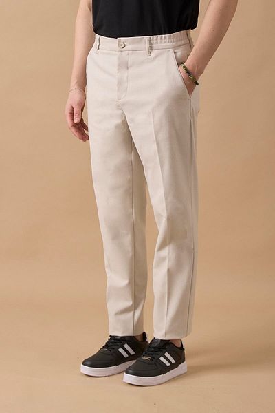 BRACCAS Men's Elastic Waist Stone Chino Trousers