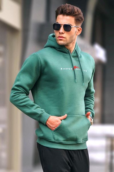 Madmext Grünes Basic-Kapuzensweatshirt 6002