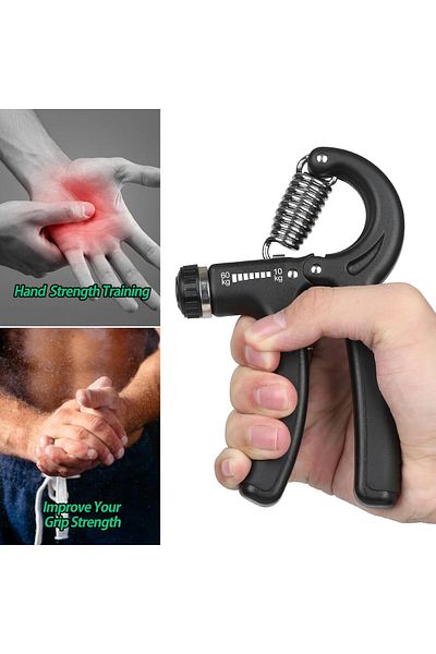 COOYA Handtrainer Unterarmtrainer, Einstellbarer Widerstand 10-60kg, Black