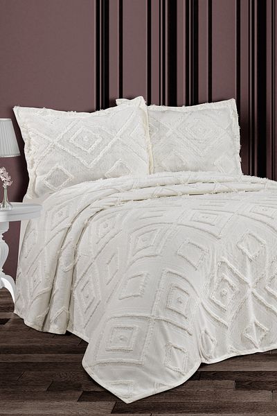 CANDAN ÇEYİZ مفرش سرير مزدوج من Pompom Delux Nordic مكون من 3 قطع