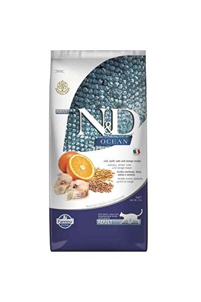 N&D Ocean Morina Balıklı Ve Portakallı Tahıllı Yetişkin Kedi Maması 10 Kg