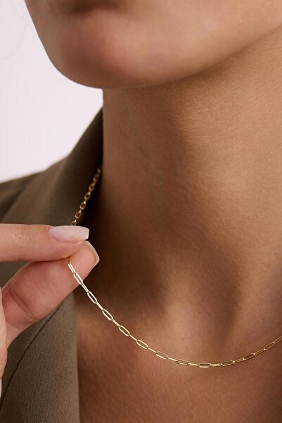 Bayar Gold 14 Ayar Altın Ataş Zincir Kolye 2mm