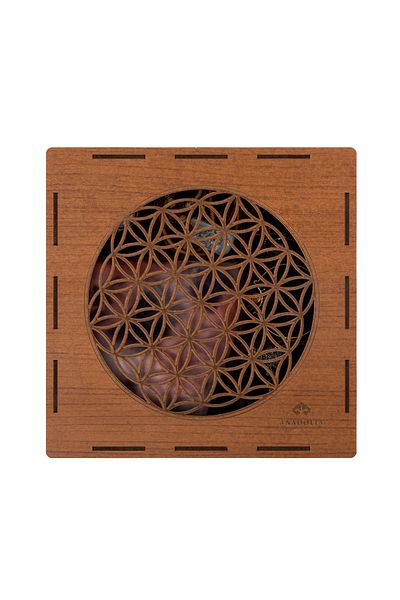 Anadolia Living Flower Formed Wooden Jewelry Box with Compartments