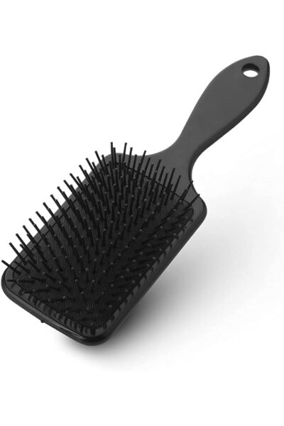 LA PERLA TECH فرشاة شعر سوداء ووسادة/فرشاة شعر مربعة كبيرة ذات وسادة هوائية