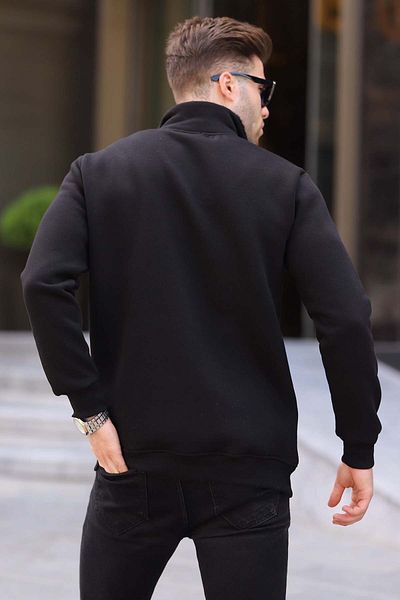 Madmext Λεπτομερές φούτερ με μαύρο εμπριμέ φερμουάρ 6003
