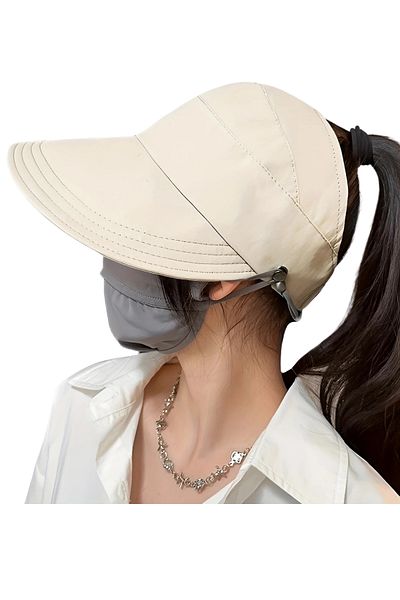 Trade Bazaar 1Pc Women's Wide Brim Uv Protection Sun Hat – Breathable Open Top Design |   Stylish Summer & P