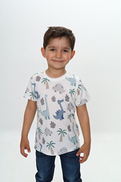 Toontoy Tricou complet Palm Tree cu imprimeu pentru băieți
