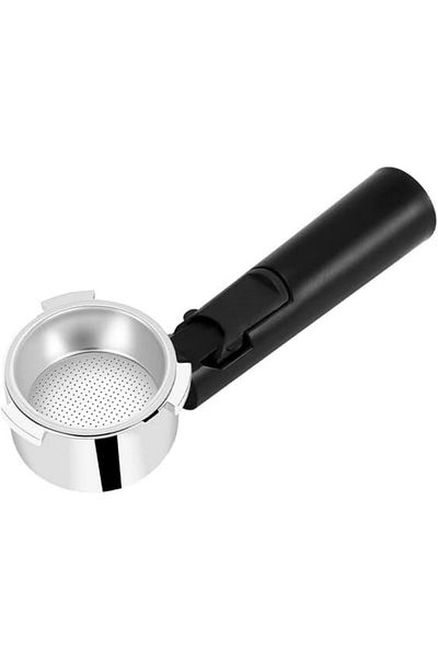 COOYA Bottomless Coffee Portafilter, 51mm Espresso Portafilter Filter with Portable Handle, Silver+Black