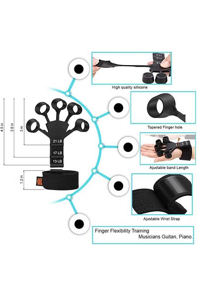 COOYA 2 PCS Hand Grip Strengthener Trainer, Finger Adjustable 6 Resistant Level, Relieve Pain
