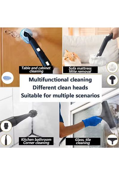 ET-LIFE Steam Cleaner, 2600W Steam Mop, 3.5 Bar Steam Pressure, 1.4 Liter Tank Capacity