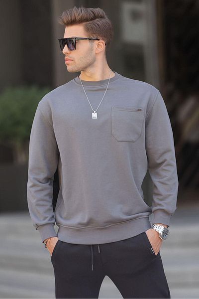 Madmext Φούτερ Smoked Regular Fit Basic 6136