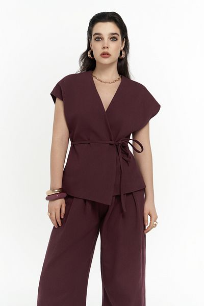 BOHEMAİ Sorrenio Burgundy Vest Pants Set