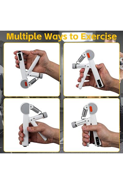 COOYA 2-In-1 Hand Grip Strength Trainer, With Counter, For Muscle Building And Injury Recovery, White