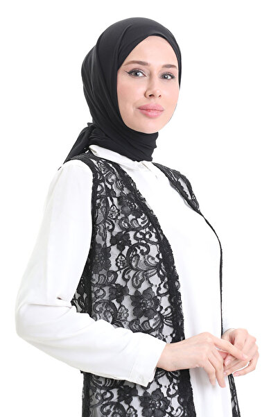 sefamerve Lacy Long Vest 8742-01 Black