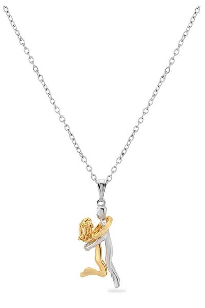 MODAM DENSTINY Hugging Lovers-Couple-Love Model Steel Necklace