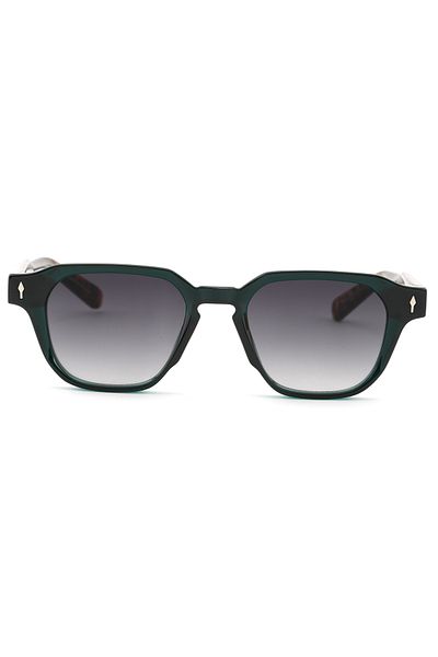 Angel Eyes Square Design Green Leopard Frame Stylish Handle Detailed Black Gradient Glass Unisex Sunglasses Ce Certified
