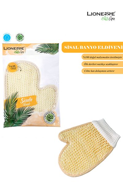 Lionesse Sisal Gloves L-433 - 100% Natural, Exfoliating Effect