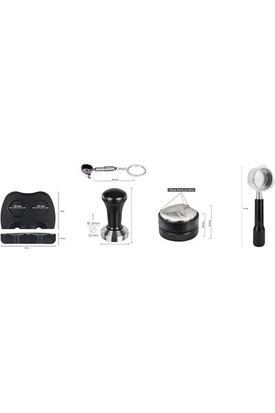 COOYA 51mm Bottomless Coffee Filter, Filter Basket and ABS Handle with tamper, coffee distributer
