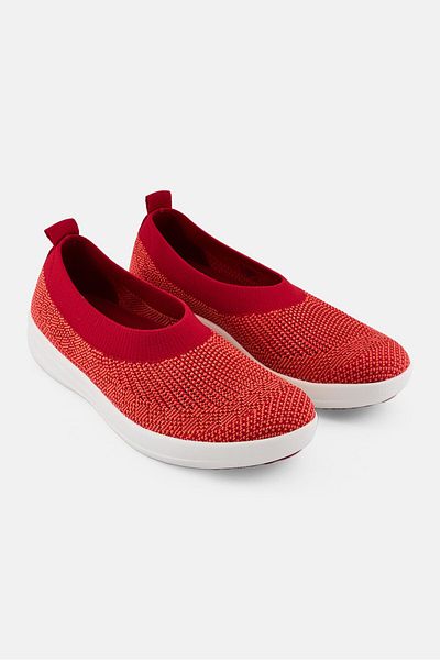 Fitflop Women Uberknit Slip On Casual Shoes, Red