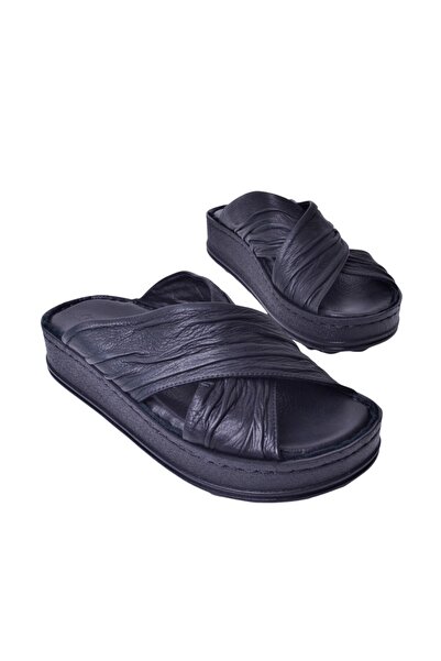 Mammamia Γυναικείες δερμάτινες παντόφλες D25YT-1430