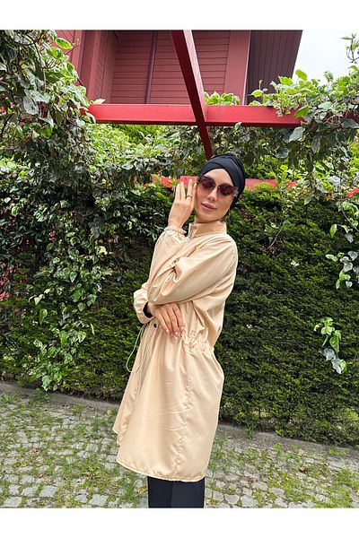 dilber fashion Bone and Bag Gathered Waist Sports Cut Hijab Swimsuit