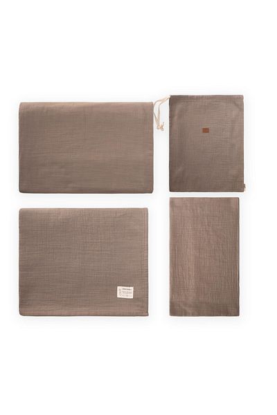 Cigit Set cuvertură pilota muselină 100X135 cm +/ - 3cm cearșaf 120X150 pernă 35X45 cm pământ