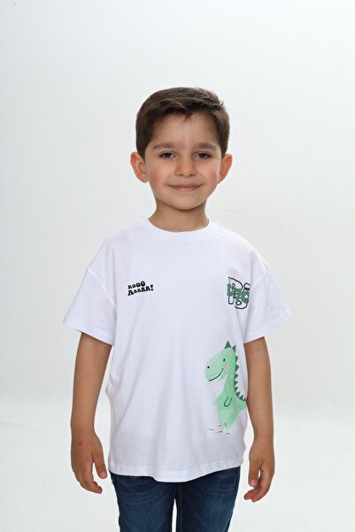 Toontoy Tricou pentru băiat cu textul Dinozaur cu imprimeu